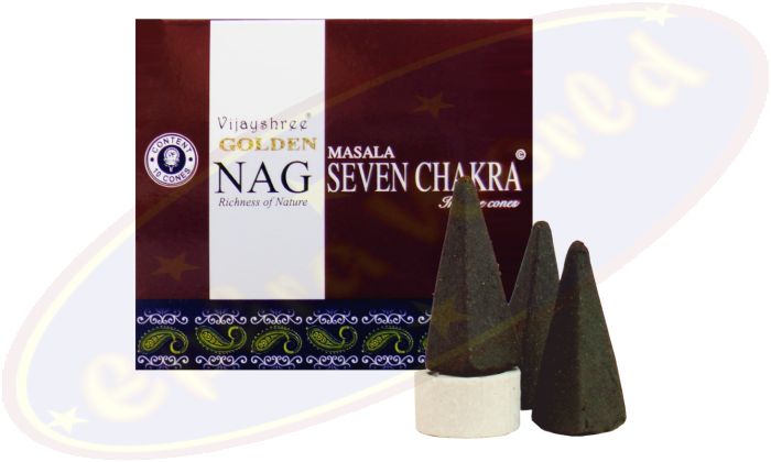 Vijayshree Golden Nag Seven Chakras Räucherkegel