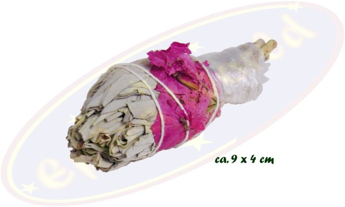 Smudge Stick White Sage Tulip - Love Spirit & Rose Quartz 20-25g