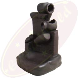 Brunnen mit Krügen Rückfluss-Räucherkegelhalter dunkelbraun Keramik