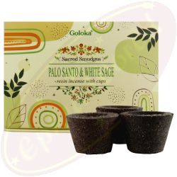 Goloka Räucherkohle-Töpfchen & Räucherharz Palo Santo & White Sage