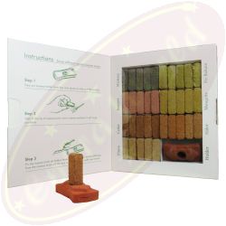 ISHOM 7 Earthy Himalaya Incienso Räucherbriketts 70 Stk. & Halter
