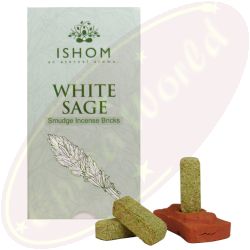 ISHOM White Sage Incense Bricks/Räucherbriketts 15 Stk. & Halter