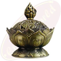 Räuchergefäß Lotus 2 teilig bronzefarben 7,8x6,9cm Metall