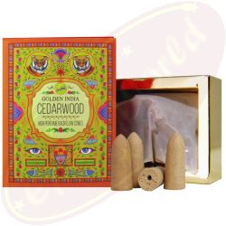 Sree Vani Golden India Backflow Cones/Rückflussräucherkegel Cedarwood