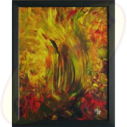 Abstraktes Acrylgemälde Loderndes Feuer von Wanda Tauer