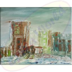 Abstraktes Acrylgemälde Nach Der Flut von Wanda Tauer