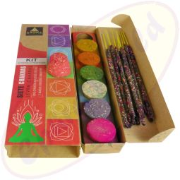 Aroma 7 Chakra Kit Smudge Räucherstäbchen & Räucherkegelstümpfe