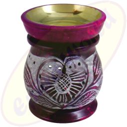 Duftlampe Blumendesign 2-teilig weinrot Speckstein