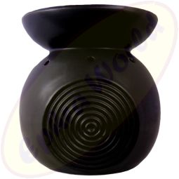 Duftlampe Ringe schwarz Keramik 15 x 13,5cm