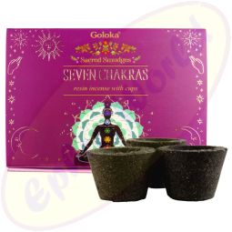 Goloka Räucherkohle-Töpfchen & Räucherharz 7 Chakras
