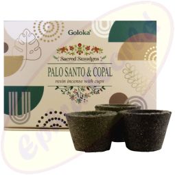 Goloka Räucherkohle-Töpfchen & Räucherharz Palo Santo & Copal