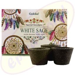 Goloka Räucherkohle-Töpfchen & Räucherharz White Sage