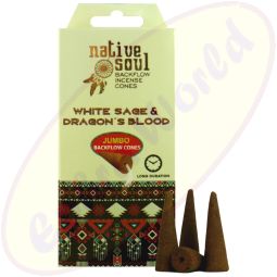 Green Tree Native Soul White Sage & Dragon`s Blood Rückflussräucherkegel/Backflow Cones