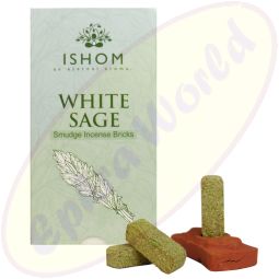 ISHOM White Sage Incense Bricks/Räucherbriketts 15 Stk. & Halter