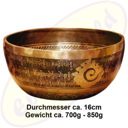 Klangschale Klanggold Tibet handgraiert NEO 286/16