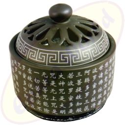 Luxus Räuchergefäß silberner heiliger chinesischer Text 10x10cm