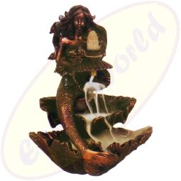 Rückfluss-Räucherkegel Gefäß Meerjungfrau Polyresin