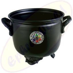 Räuchergefäß Schwarz Metal 11x9cm Symbol Flower Of Life