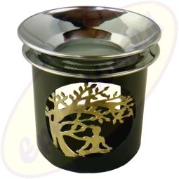 Räuchergefäß & Duftlampe Baum des Lebens-Motiv Metall 3-teilig 8x9cm