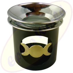 Räuchergefäß & Duftlampe Mond-Motiv Metall 3-teilig 8x9cm