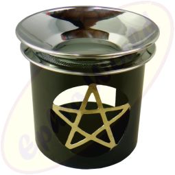 Räuchergefäß & Duftlampe Pentagram-Motiv Metall 3-teilig 8x9cm