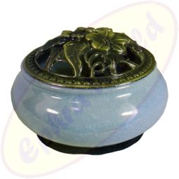 Räuchergefäß Glänzend Blau Keramik 10x6,5cm