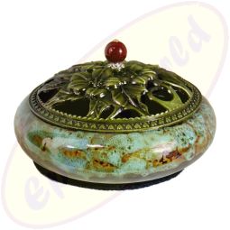 Räuchergefäß Glänzend Blau Marmoriert Keramik 14x6cm