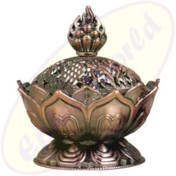 Räuchergefäß Lotus 2 teilig kupferfarben 7,8x6,9cm Metall