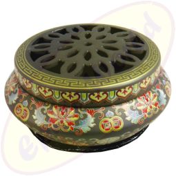 Luxus Räuchergefäß Lotus & chinesische Währung 6x12cm
