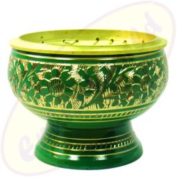 Räuchergefäß Orient in grün aus Messing 7,5 x 5,5 cm