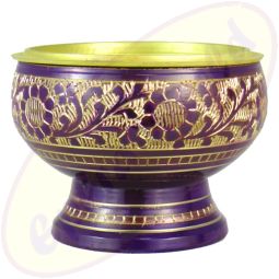 Räuchergefäß Orient in lila aus Messing 7,5 x 5,5 cm