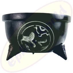 Räuchergefäß Om schwarz Speckstein & Steine 10,5 x 6,5 cm