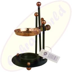 Räuchergefäß schwarz mit verstellbarer Kupferpfanne 2-teilig