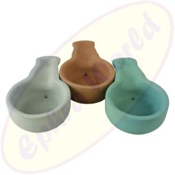 Sahumador Räuchergefäß rund mit Griff unifarben Ton H. 3,5cm