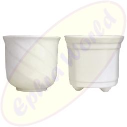 Räuchergefäße Töpfchen weiß Keramik 2er Set 7x6,5 cm