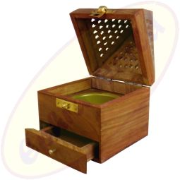 Räucherkegelbox XL Pyramide Holz mit Verschluss & großer Einlage