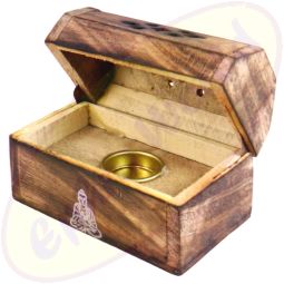 Räucherkegelbox Holz Motiv Buddha