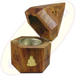 Räucherkegelbox Hexagon große Einlage Motiv Buddha