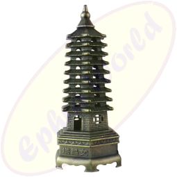 Räucherkegelbrenner chinesischer Turm 6-eckig Metall 9cm