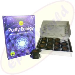 Sree Vani Räucherkohle-Töpfchen & Räucherharz Purify Energy