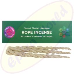 Natural Tibetan Himalayan Rope Incense/Räucherschnüre 7 Chakras 7x3 Set