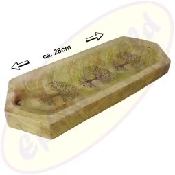 Räucherstäbchenhalter Boot groß Baum des Lebens Mangoholz 28cm