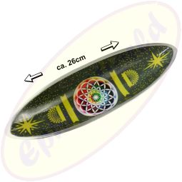 Räucherstäbchenhalter Boot Metall Blume des Lebens-Motiv bunt 26cm