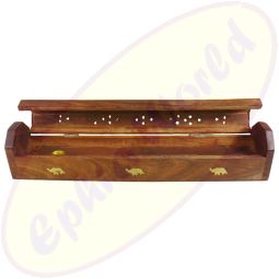 Komfort Räucherstäbchenhalter Box Holz Motiv Elefanten