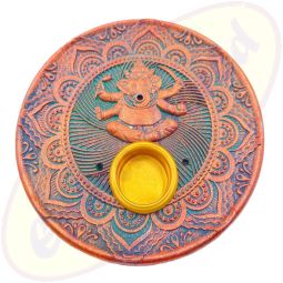 Räucherstäbchenhalter Schale Ganesh rund bronze