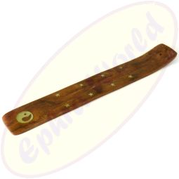 Räucherstäbchenhalter Holz Motiv Yin Yang