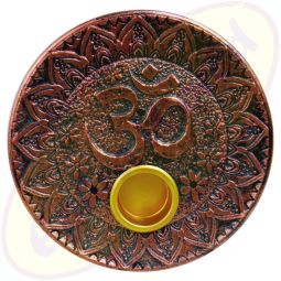 Räucherstäbchenhalter Schale Om rund bronze