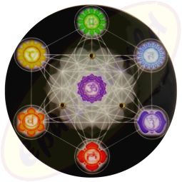 Räucherstäbchenhalterschale 7 Chakras & Metatron 10,5cm