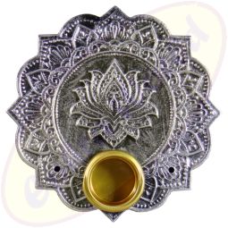 Räucherstäbchenhalter Schale Lotus rund silber