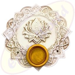 Räucherstäbchenhalter Schale Lotus rund weiß